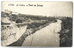 LENS - Le Canal Au Pont De Douai - CARTE PHOTO - Lens