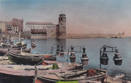 COLLIOURE--1949 - Les Barques Pour La Pêche Au "lamparo"--église St Vincent....timbre..cachet - Collioure