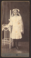 Child Kid Communion Girl PANCSOVA Ronay Elek Cabinet Old Photo 8x16 Cm #33599 - Anonymous Persons