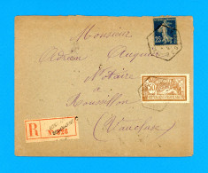 1921 BORDEAUX COURS DE LA MARNE Recommandé - AVIGNON - ROUSSILLON VAUCLUSE - Cartas & Documentos