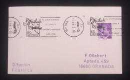 C) 1989. SPAIN. FDC. FIRST INTERNAL MAIL. 50TH ANNIVERSARY OF MACHADO. XF - Sonstige & Ohne Zuordnung