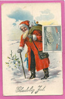 DK152_*  GLAEDELIG JUL * SANTA On HIS WAY With X-MAS GIFTS THROUGH SNOW * SENT With ATTATCHED X-MAS CANCEL 1944 - Santa Claus