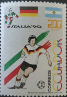 OH) 1990  ECUADOR, WORLD CUP SOCCER ITALY, SOCCER PLAYER, SCT  1235, MNH - Ecuador
