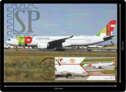 Portugal 2020 Postal Máximo 75 Anos TAP Transportes Aéreos Portugueses Avião Plane Avion Airplanes Maximum Maxicard - Maximumkaarten