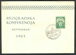 .Yugoslavia, 1961-09-01, Serbia, Beograd, Conference, Commemorative Postmark & Cover - Andere & Zonder Classificatie