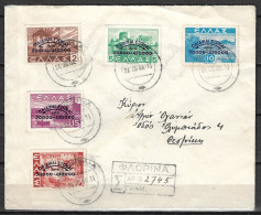 GREECE 1944 R-cover With Children's Convalescent Camp Fund 5 Landscapes Vl. 564 / 568 - Lettres & Documents