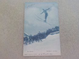 CPA -  AU PLUS RAPIDE - SUISSE - SPORT - LE SAUT A SKI   - VOYAGEE TIMBREE 1907 TRES ANIMEE - Other & Unclassified