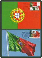 Portugal 2014 2 Postal Máximo Emissão Conjunta México Símbolos Nacionales Banderas Flag Drapeau Maximum Maxicard - Cartes-maximum (CM)