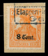 BES 1WK ETAPPE WEST Nr 3a Gestempelt Briefstück X7795C6 - Occupazione 1914 – 18