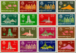 Ned Antillen 1958 Queen Juliana And Various Sites NVPH 275-290, MNH** Postfris - Niederländische Antillen, Curaçao, Aruba