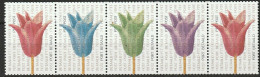 2000 Port Betaald -Strip Of 5 Tulips With Number On The Back Of 5th Stamp + Haringeter+ Kerst- BZ1-BZ6 Postfris, MNH/** - Ungebraucht