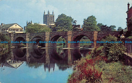 R133410 Bridge And Cathedral. Hereford. Baxter And Crabtree. W R. Bawden - Mundo