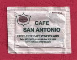 Bustina Vuota Zucchero. Empty Sugar Pack- Cfe San Antonio, Excelente Cafe Venezolano. Packed By La Pastora. - Sucres