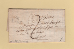 Anse - 68 - Rhone - 1818 - Courrier De Charnay - 1801-1848: Precursors XIX