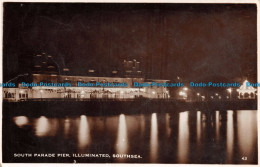 R133980 South Parade Pier. Illuminated. Southsea. By Night. Nigh. RP. 1938 - Monde