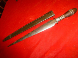 TRÈS RARE Couteau Pointe De Crayon Confédéré De La Guerre Civile De L'Arkansas De 18" DE LONG AVEC FOURREAU - Knives/Swords