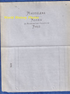 Papier Ancien à En-tête Vers 1870 - Maison De Modes MAGDELENE - Paris , 28 Boulevard Des Italiens - Mode Magasin Robe - 1800 – 1899