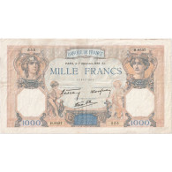 France, 1000 Francs, 1939, H.8537, TTB, Fayette:38.40, KM:90c - 1 000 F 1927-1940 ''Cérès Et Mercure''