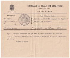 1935 Radiogram Embassy Of Brazil In Montevideo Uruguay Thanks From Governor Farroupilha Centenary Exhibition Radio - Storia Postale