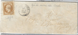 0013. ENV N°13BdF Ty. II (Rare) Bistre-brun - Collection "Locard" - Càd Castellane (BASSES ALPES) - DATE PREC. 12 Oct 60 - 1849-1876: Période Classique