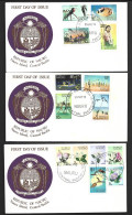 Nauru 1973 Pictorial Definitives Set Of 14 On 3 FDC Unaddressed - Nauru