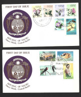 Nauru 1973 Pictorial Definitives Part Set Of 10 To $1 On 2 FDC Unaddressed - Nauru