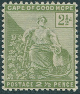 Cape Of Good Hope 1892 SG56 2½d Sage-green Hope With Ram MNH - Cap De Bonne Espérance (1853-1904)