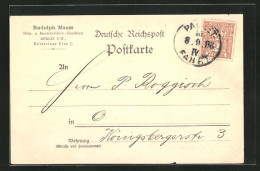 AK Stempel Private Stadtpost, Packetfahrt Berlin, Baumaterialien-Handlung Rudolph Maass  - Timbres (représentations)