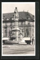 Cartolina Bozen, Hotel Citta Di Bolzano Und Denkmal Walther Von Vogelweide  - Bolzano