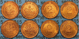 2 Pfennig Complete Set Year 1972 All Mintmarks (D,F,G,J) Jäger 381    (449 - Other - Europe