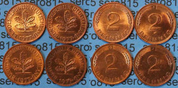 2 Pfennig Complete Set Year 1977 All Mintmarks (D,F,G,J) Jäger 381     (472 - Sonstige – Europa