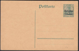 Deutsche Besatzung Belgien 5 Centimes Ganzsache 1914 Mi. P 1 *  (22763 - Briefe U. Dokumente
