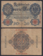 Reichsbanknote 20 Mark 1907 UDR R Serie A Ro 28 Pick 28 VG (5)   (28269 - Otros & Sin Clasificación