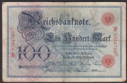 Reichsbanknote 100 Mark 1903 UDR V Serie C Ro 20 Pick 22 F (4)   (28276 - Altri & Non Classificati