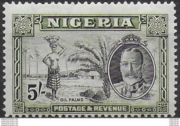 1936 Nigeria Giorgio V 5s. Black Olive Green MNH SG N. 43 - Autres & Non Classés