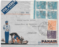 AIR FRANCE 1936 BRESIL ARAXA MINAS BELGIQUE Enveloppe PANAIR PANAM PAA Pan American Airways System AIR MAIL AVION - Avions