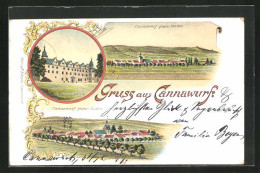 Lithographie Cannawurf, Schloss, Gesamtansicht  - Autres & Non Classés