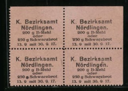 Lebensmittelmarke Mehl- Oder Brotmarken 1917, Bezirksamt Nördlingen  - Zonder Classificatie