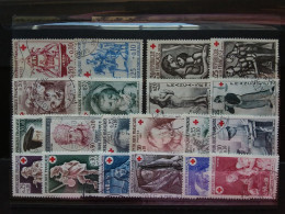 FRANCIA - Croce Rossa - 10 Serie Anni '60/'70 - Timbrati + Spese Postali - Used Stamps