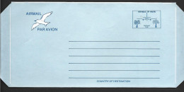 Nauru Aerogramme Plane Over Palm Trees Postage Paid Fine Folded Unused - Nauru