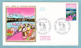 FDC France 1972 - Année Du Tourisme Pédestre - YT 1723 - 48 Florac - 1970-1979