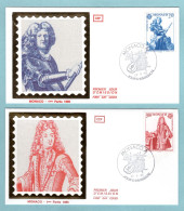 FDC Monaco 1985 - Europa 1985 - Prince Antoine 1er Jean-Baptiste Lully - YT 1459 à 1460 - FDC