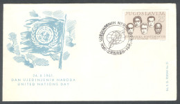 .Yugoslavia, 1961-10-24, Croatia, Zagreb, United Nations Day, Special Postmark & Cover - Other & Unclassified