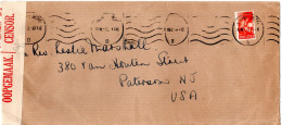 L79406 - Südafrika - 1943 - 6d Krieg EF A Bf M Südafrikan Zens JOHANNESBURG -> Paterson, NJ (USA) - Covers & Documents