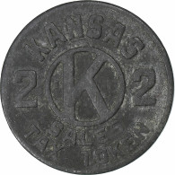 États-Unis, Kansas, Sales Tax Token, 2 Mils, TB+, Zinc - Professionnels/De Société