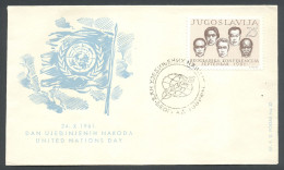 .Yugoslavia, 1961-10-24, Serbia, Beograd, United Nations, Special Postmark & Cover - Otros & Sin Clasificación
