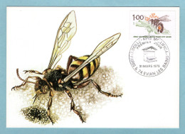 Carte Maximum 1979 -  Abeille (apis Mellifica) - YT 2039 - Paris Et 74 Evian Les Bains - 1970-1979