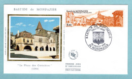 FDC France 1986 - Bastide De Monpazier - YT 2405 - 24 Monpazier (soie) - 1980-1989