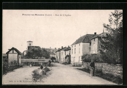 CPA Pouilly-les-Nonains, Rue De L`Eglise  - Autres & Non Classés