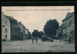 CPA Saint-Bonnet-le-Chateau, Hotel Du Commerce Et Place De La Republique  - Autres & Non Classés